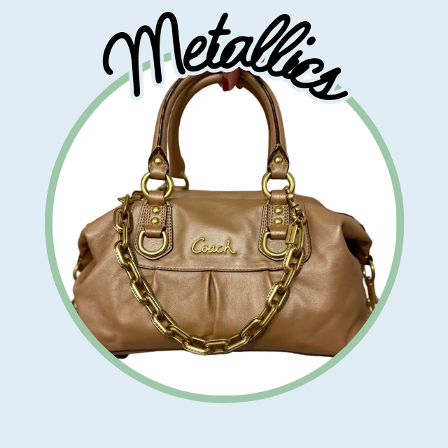 Metallic gold silver Y2K Vintage Coach Bags Purses