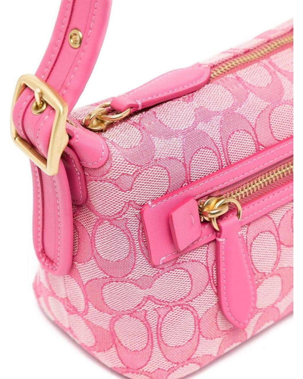 Coach Demi Bag Limited Edition Re-issue In Signature Jacquard Pink Brass