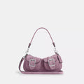 Coach Suede Ashton Bag Silver Hardware Purple