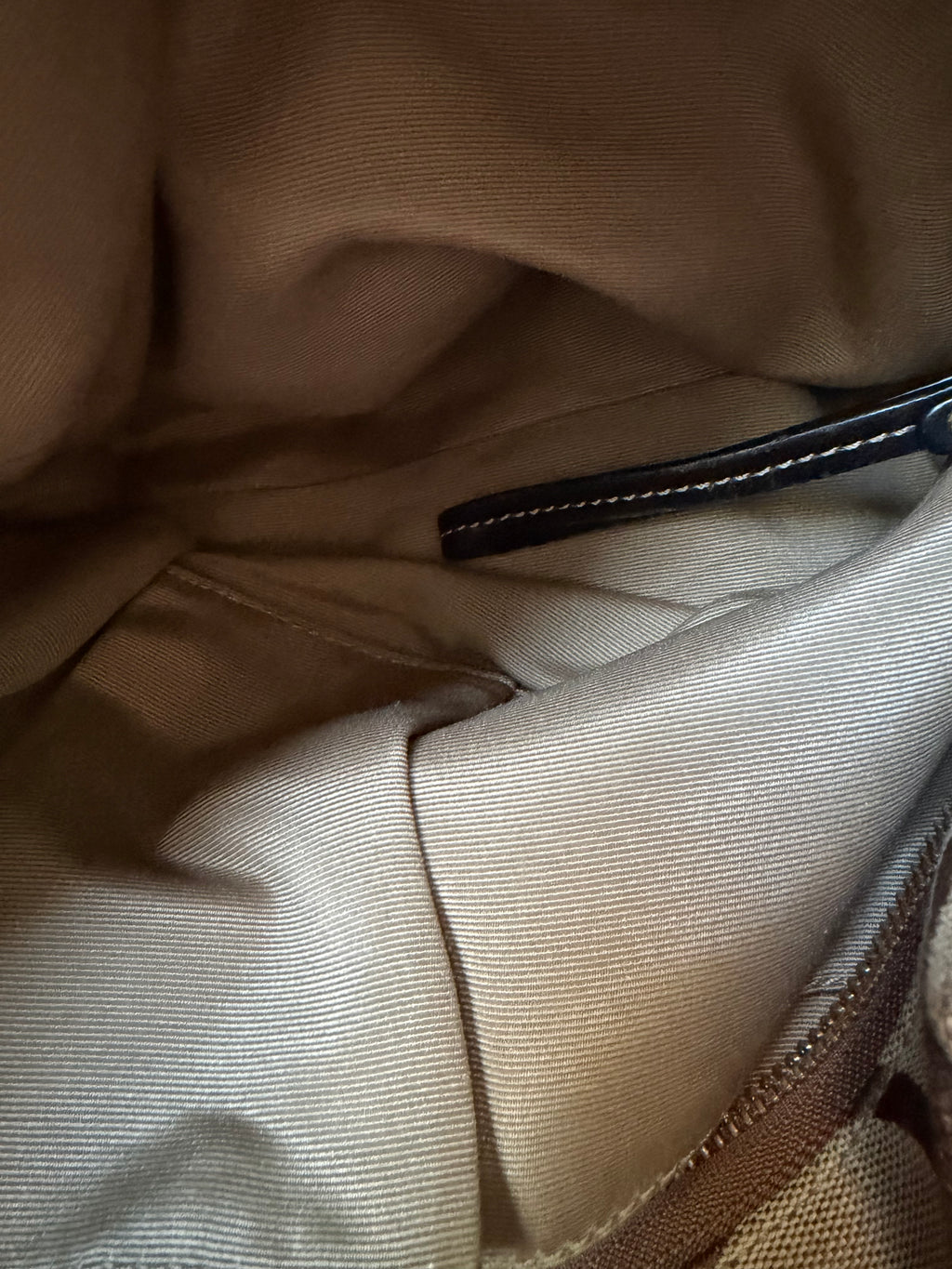 Coach Carly Brown Leather Trim Tan Canvas C #10619