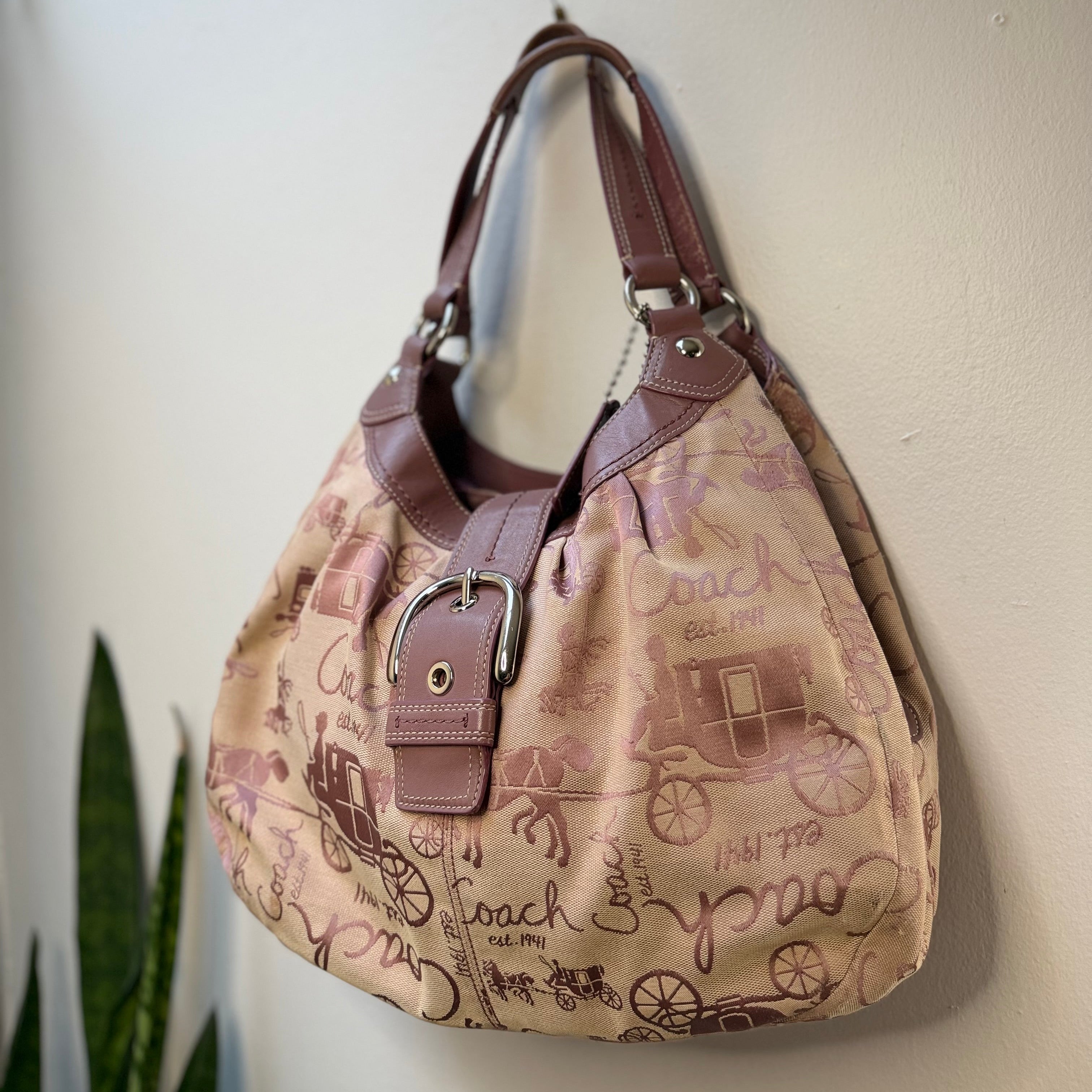 Coach Soho Lyn Hobo Shoulder Bag with Carriage F15209 Purple