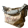 Coach Carly Optic C print shoulder bag in tan with Silver hardware