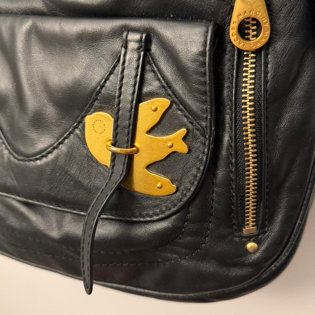 Marc by Marc Jacobs Petal to the Metal Natasha Black Leather Crossbody Bag