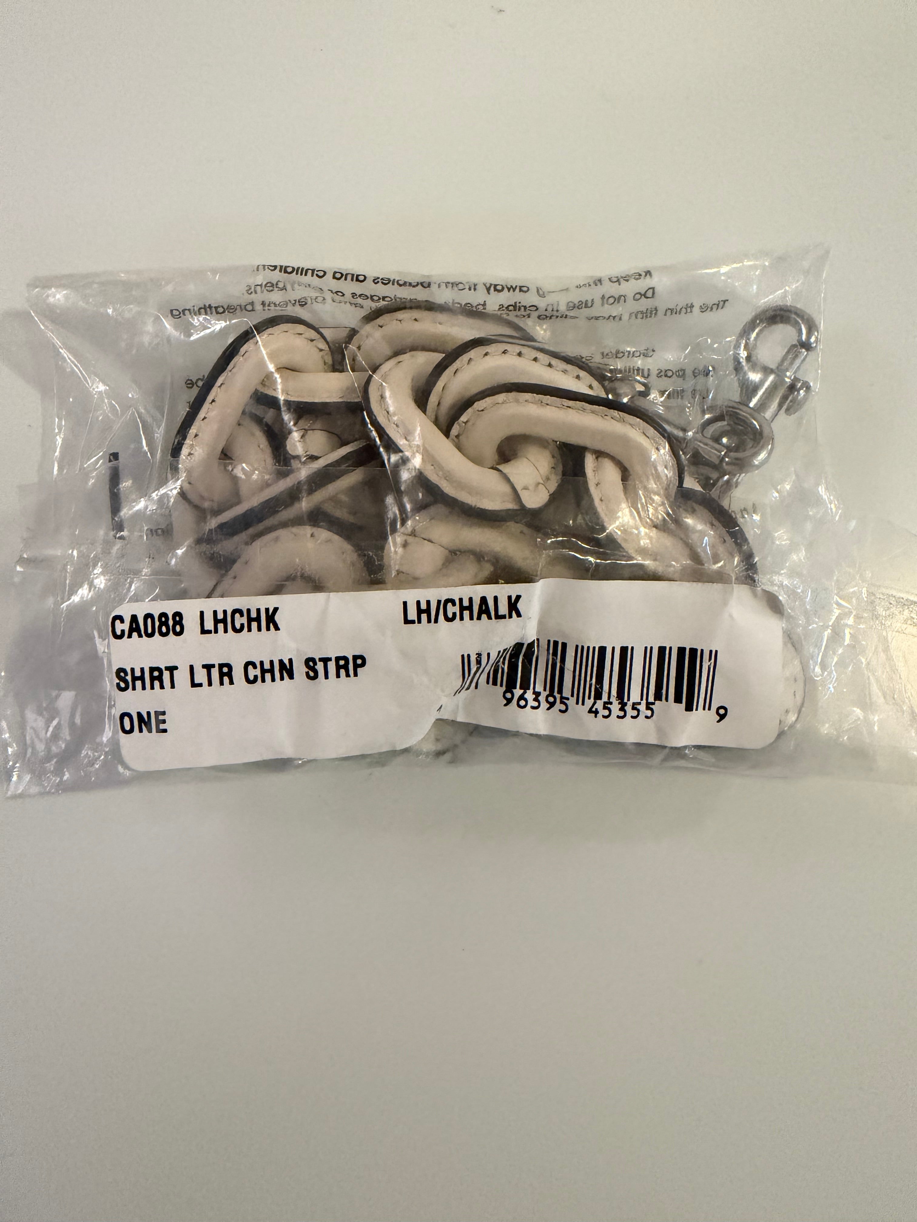 Coach Leather covered Chain Strap Silver hardware