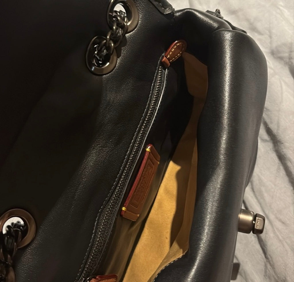 Coach Nappa Leather Pillow Madison Shoulder Bag With Quilting In Black