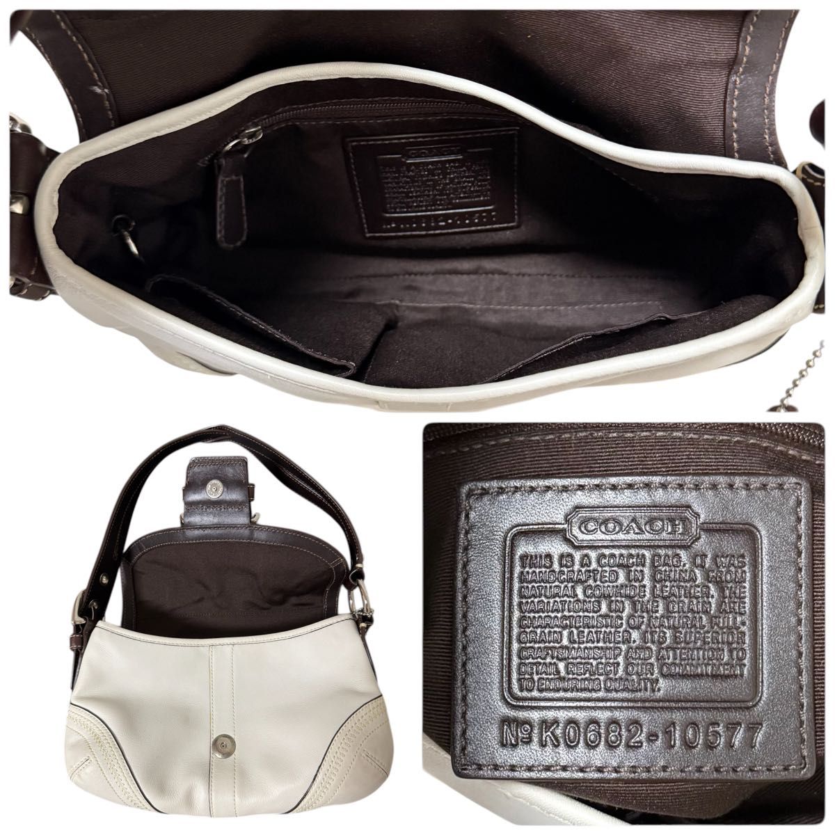Coach Soho White & Brown 10577