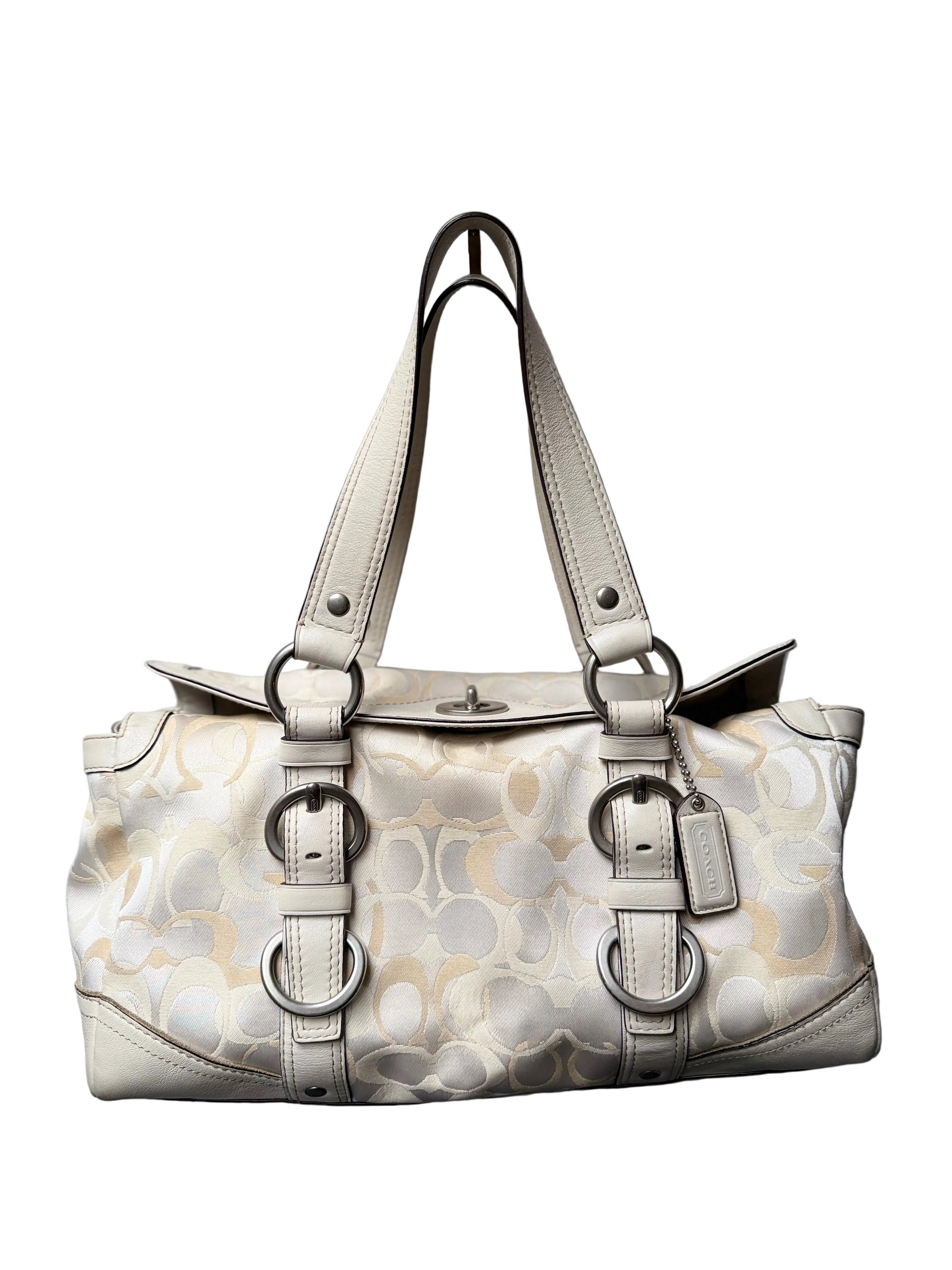 Coach 10145 Chelsea Optic Signature Turn Lock Satchel Handbag Satchel