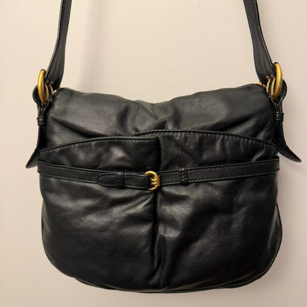 Marc by Marc Jacobs Petal to the Metal Natasha Black Leather Crossbody Bag