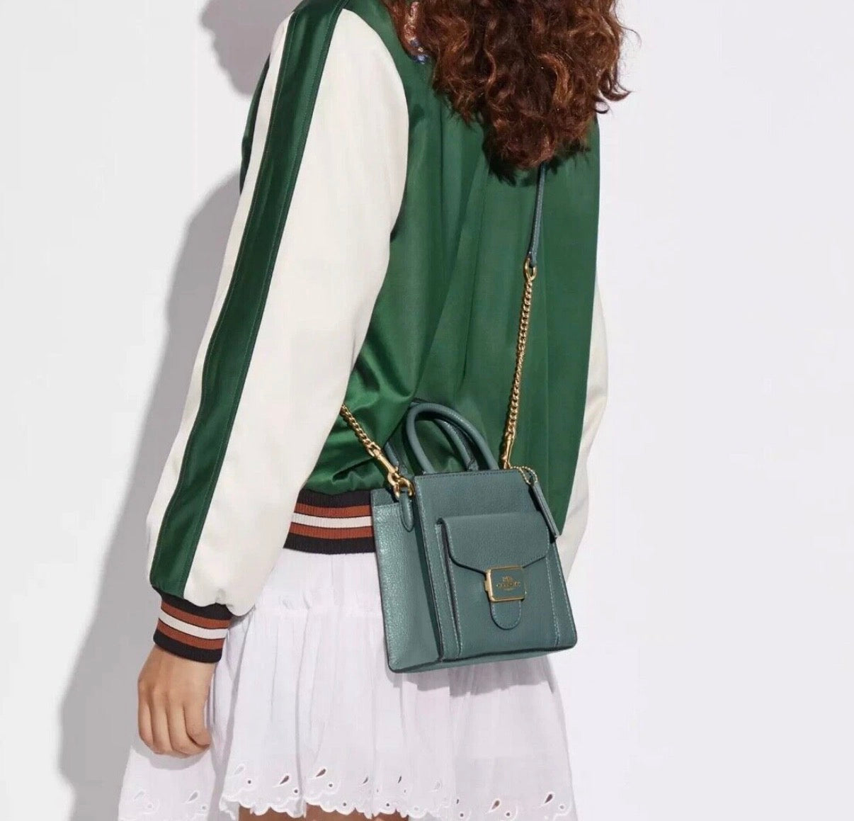 Coach Mini Pepper Marine Teal Crossbody Bag