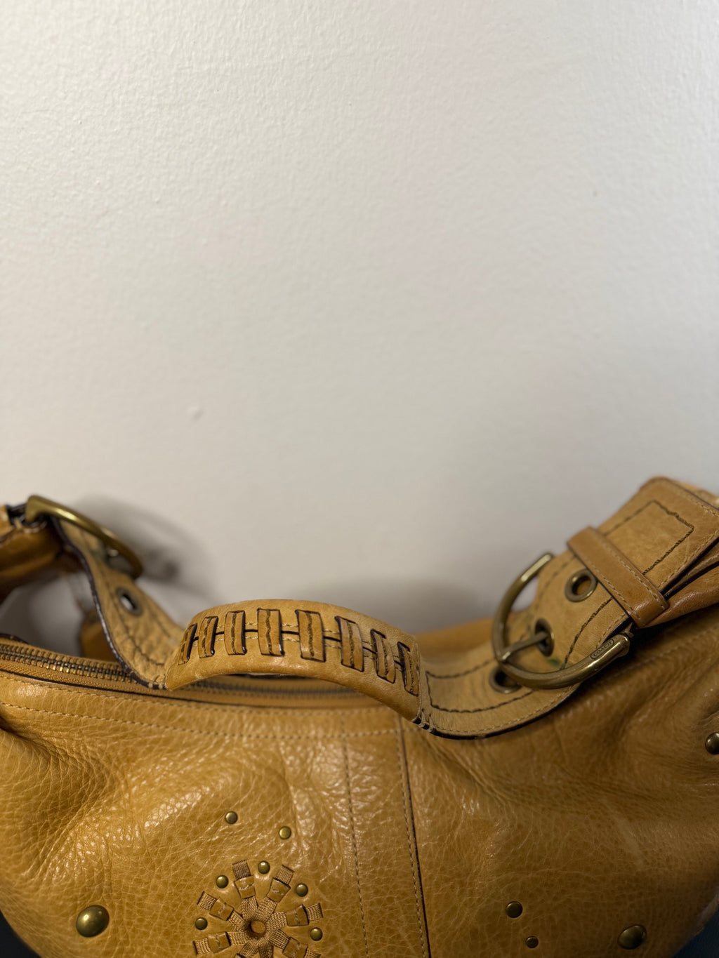 Coach Mia Tan Soho Leather Shoulder Bag/Hobo w/Embellishments 10063