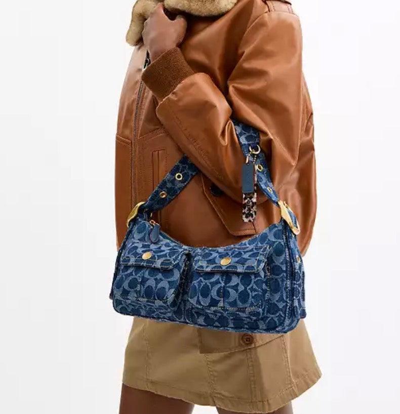 Coach Cargo Shoulder Bag  Signature Denim Coach CCX90