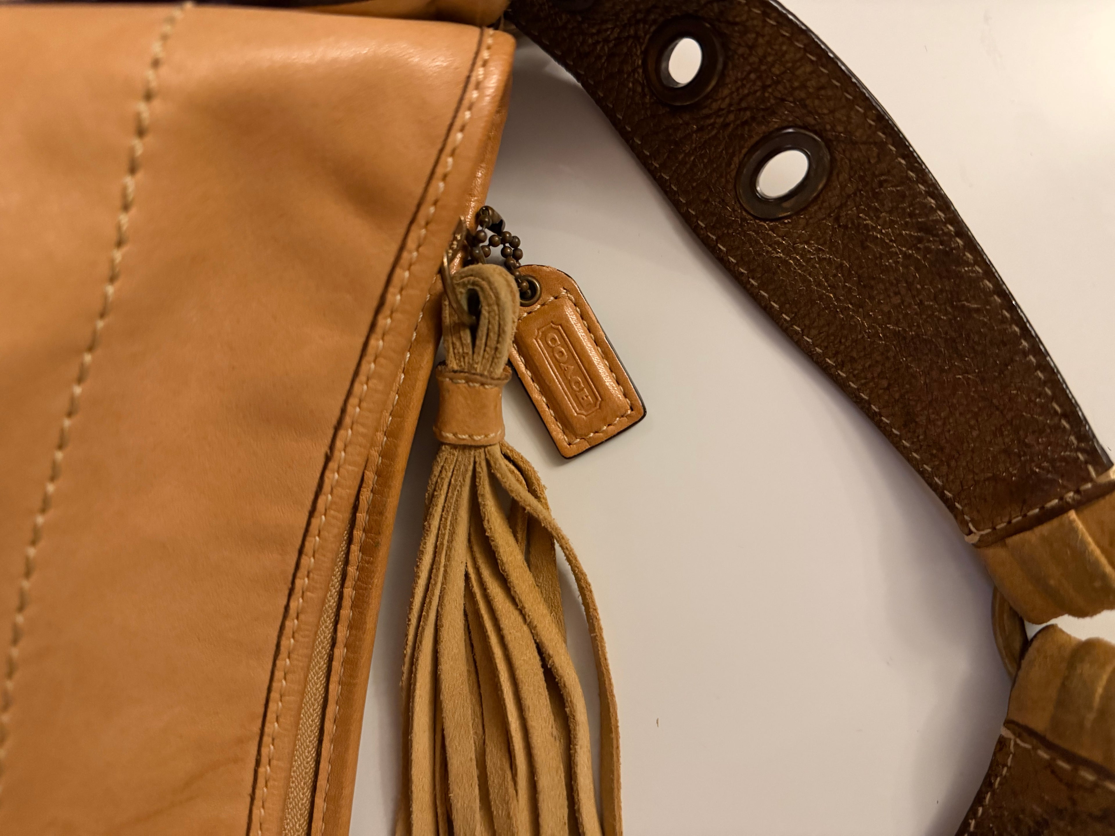 Coach Soho Crystal Studded Vachetta Leather Boho Hobo 8A28