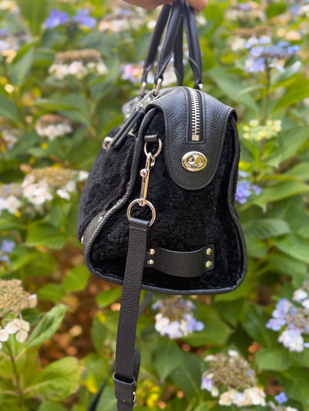 Coach Rhyder Satchel in Shearling