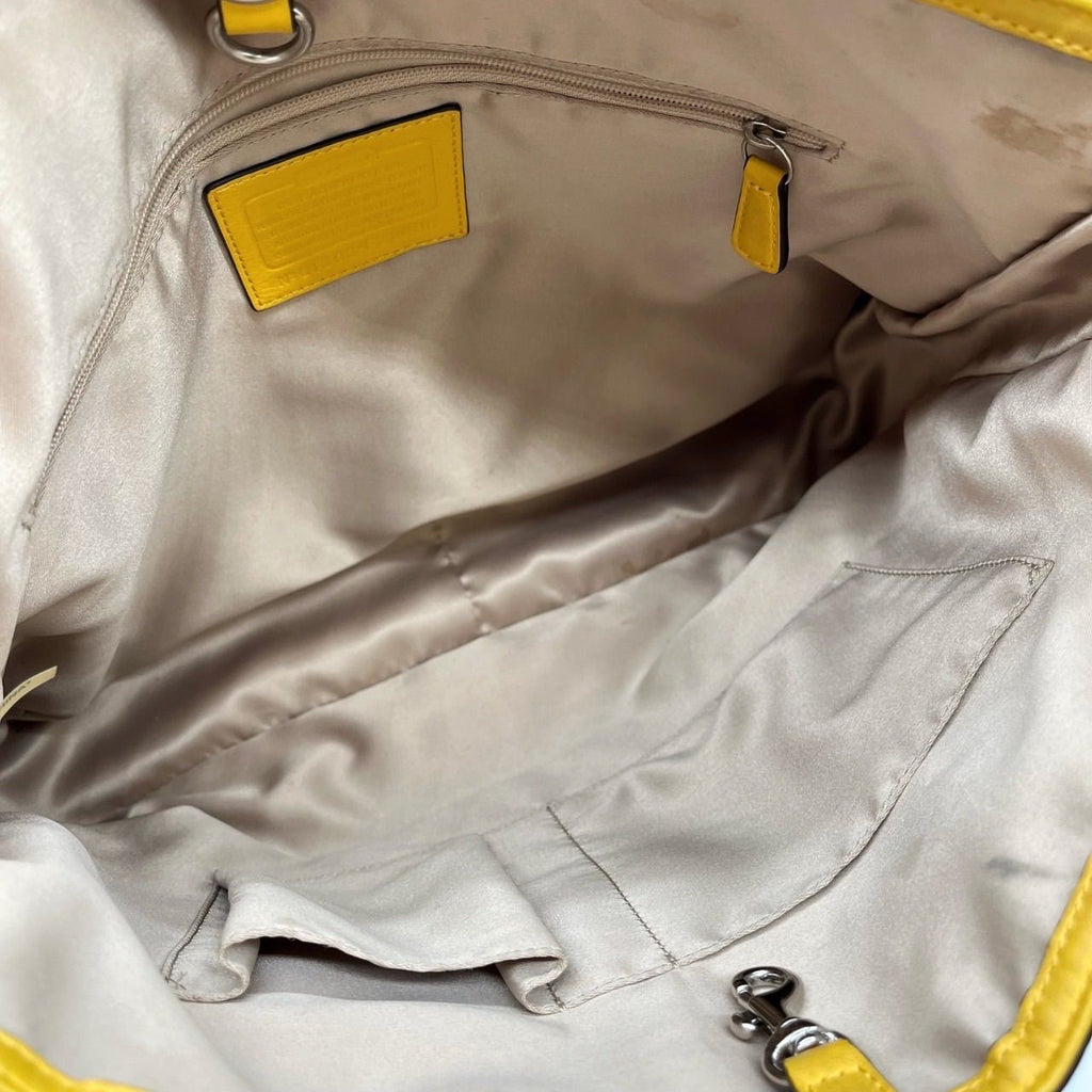 Coach Poppy Yellow Leather Eyelet Turnlock Tote  22488 (Copy)