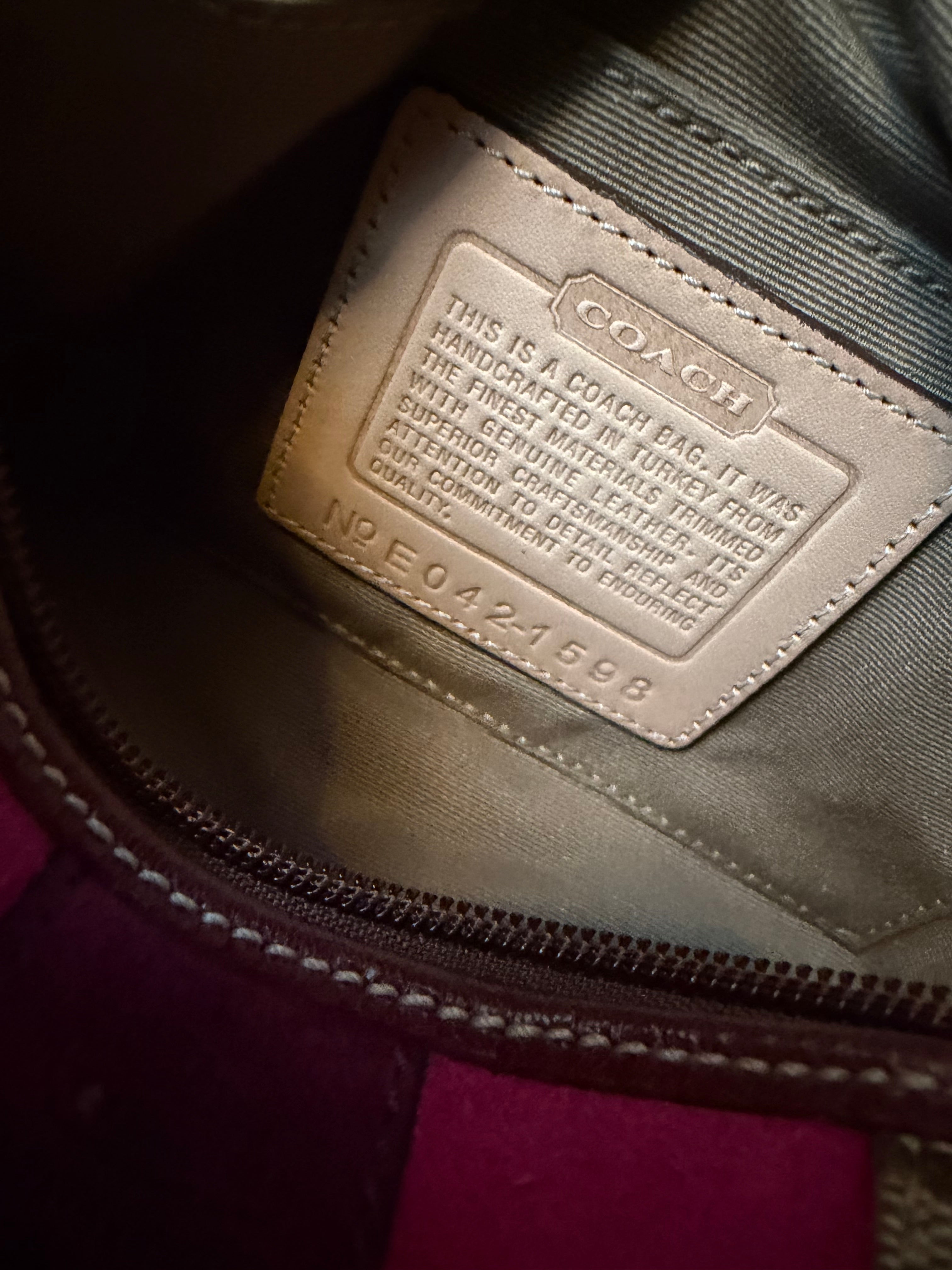 Coach Demi Baguette Jacquard Signature Suede Bag  1598