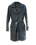 SZ SM Danier Waxed Suede Leather Trench Coat