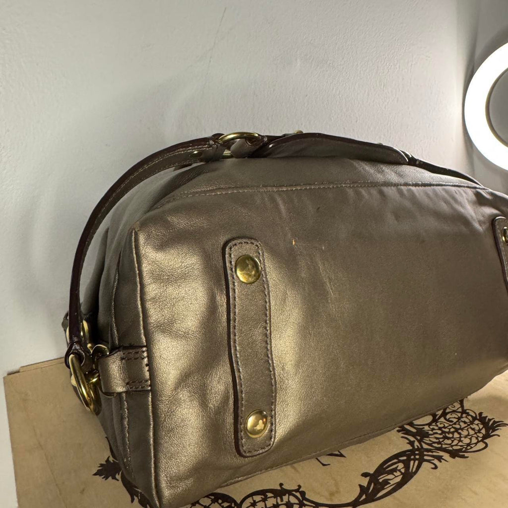 COACH Ashley #F15445 Pewter Leather Convertible Satchel Bag