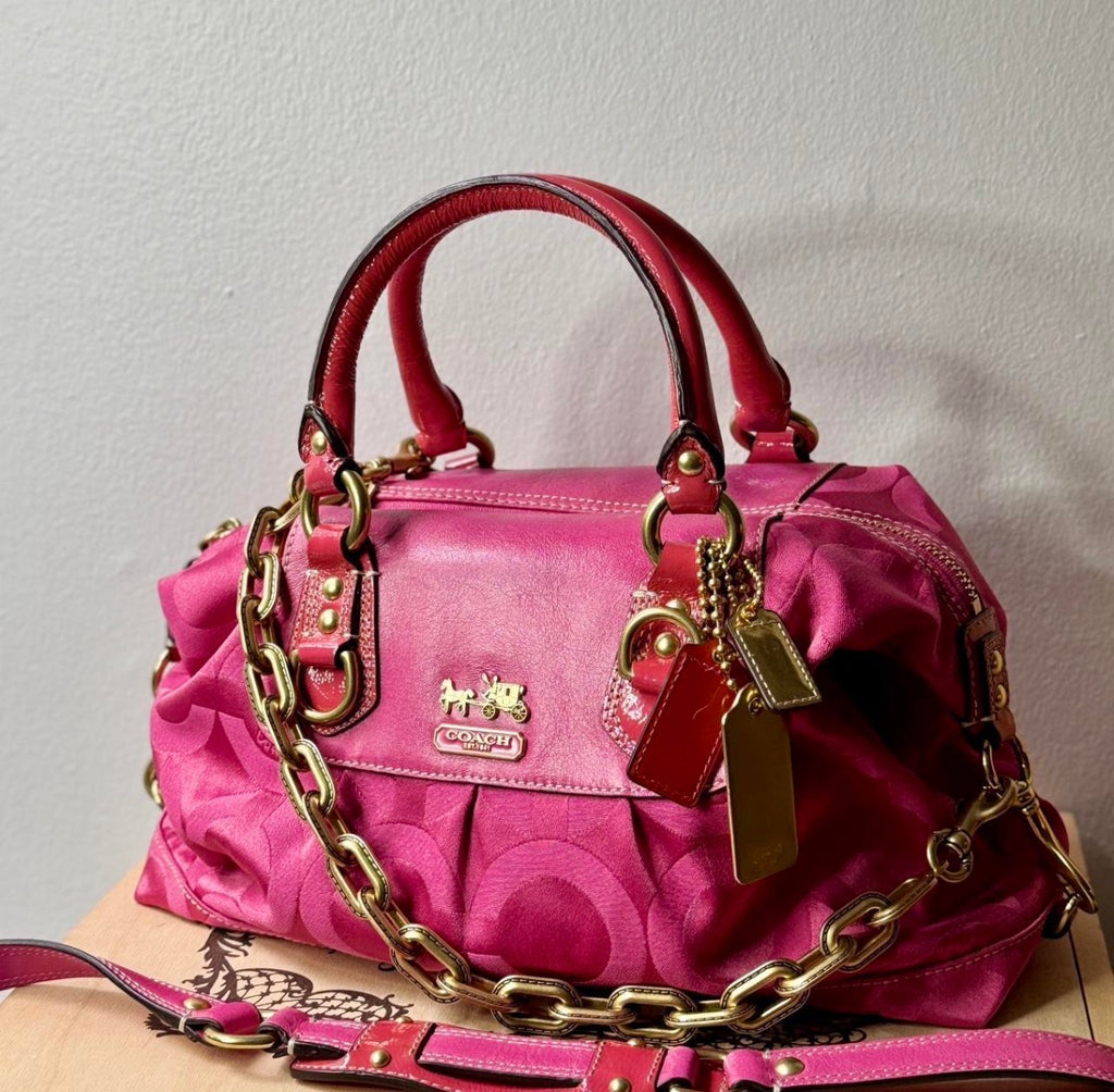 Coach + Wallet Madison Op Art Sabrina Pink handbag satchel 12947
