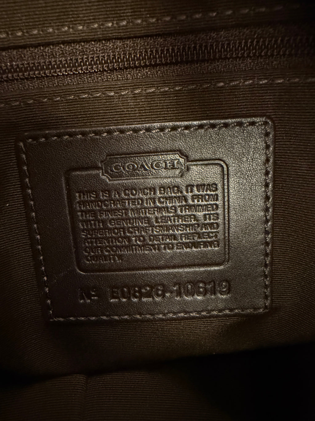 Coach Carly Brown Leather Trim Tan Canvas C #10619