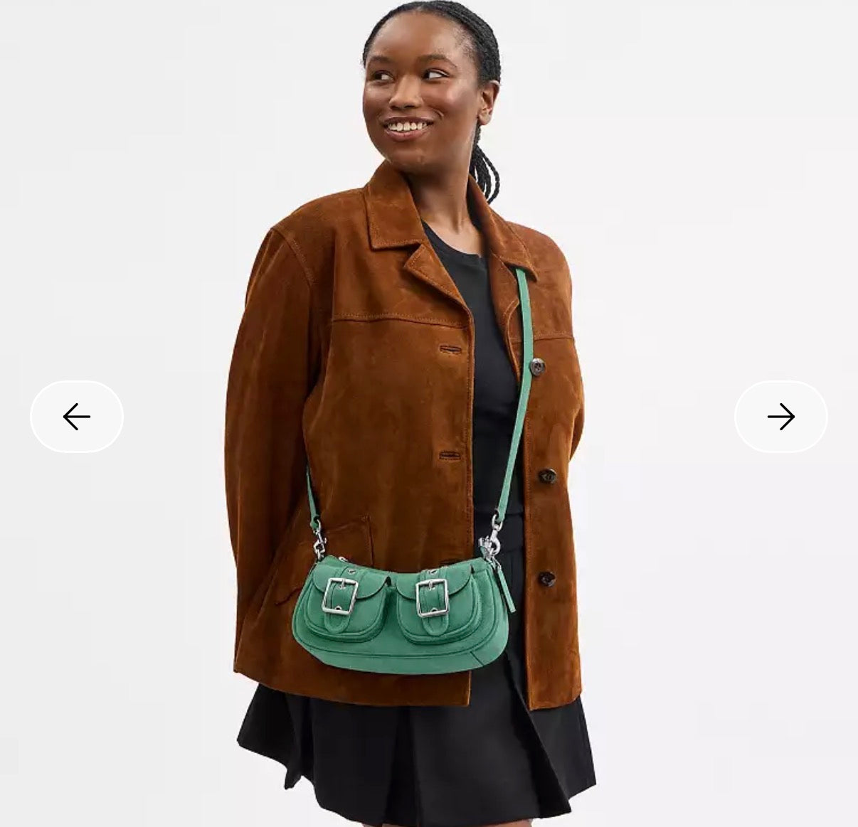 Coach Suede Ashton Bag Silver Hardware Mint