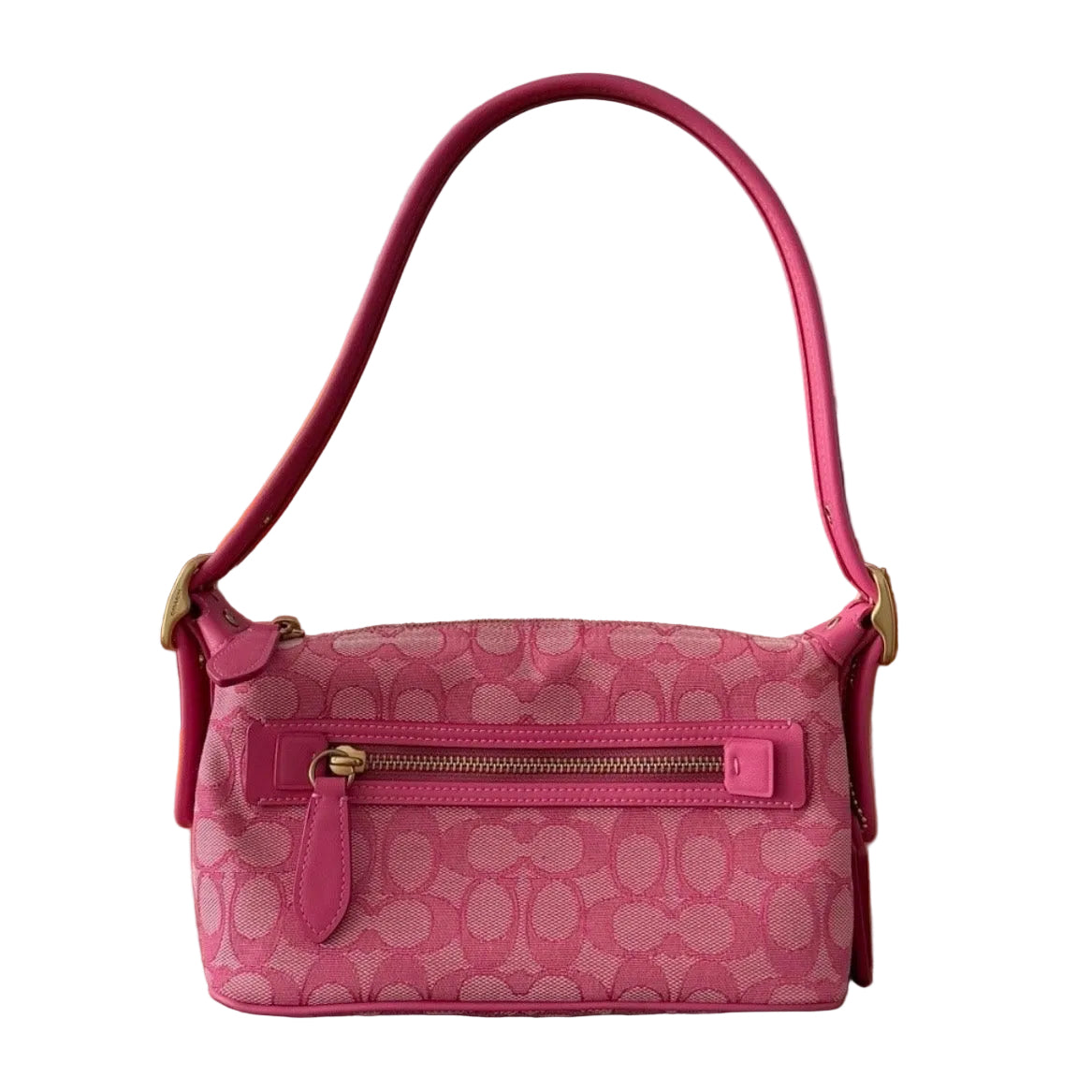 Coach Demi Bag Limited Edition Re-issue In Signature Jacquard Pink Brass