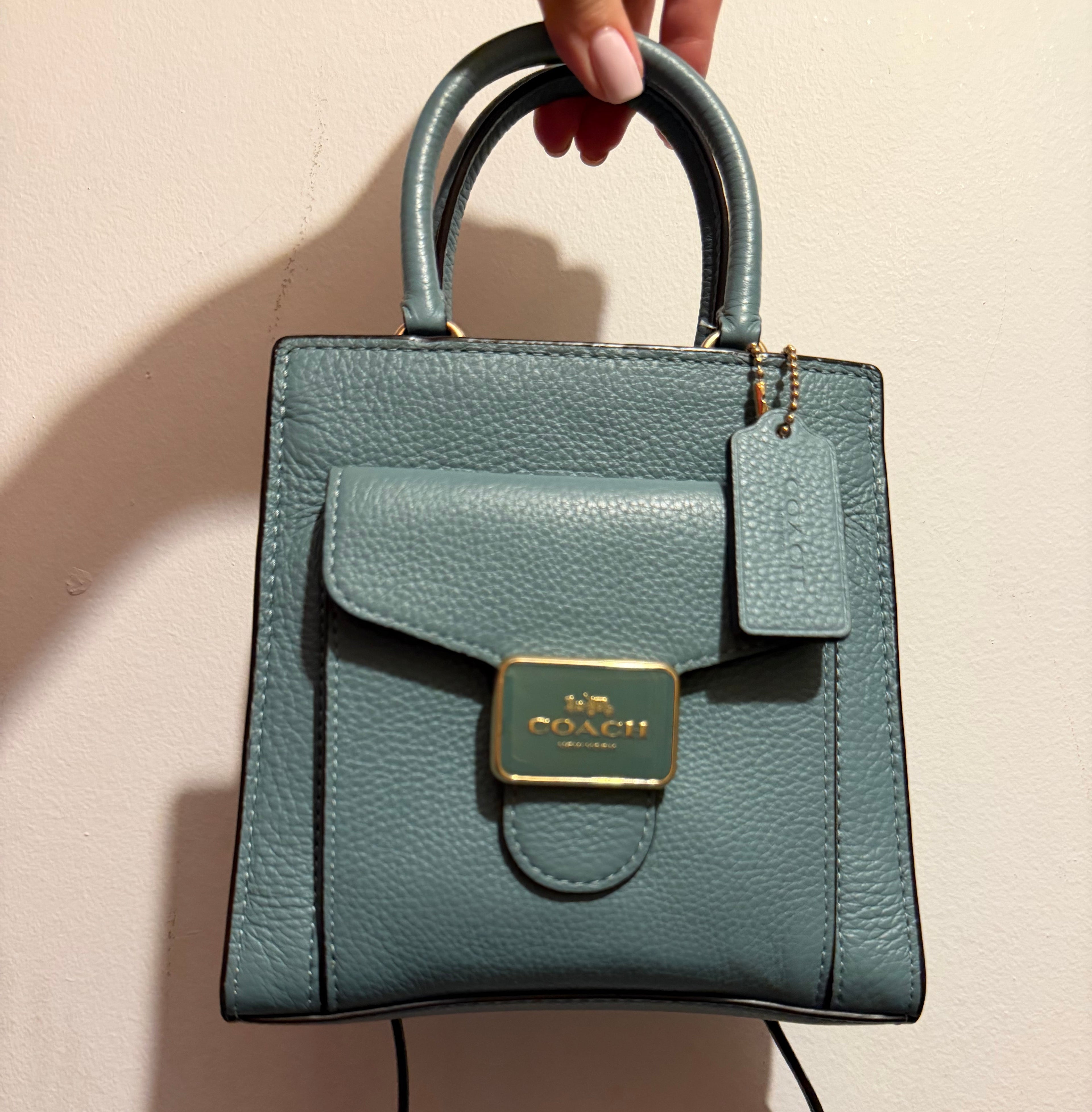 Coach Mini Pepper Marine Teal Crossbody Bag
