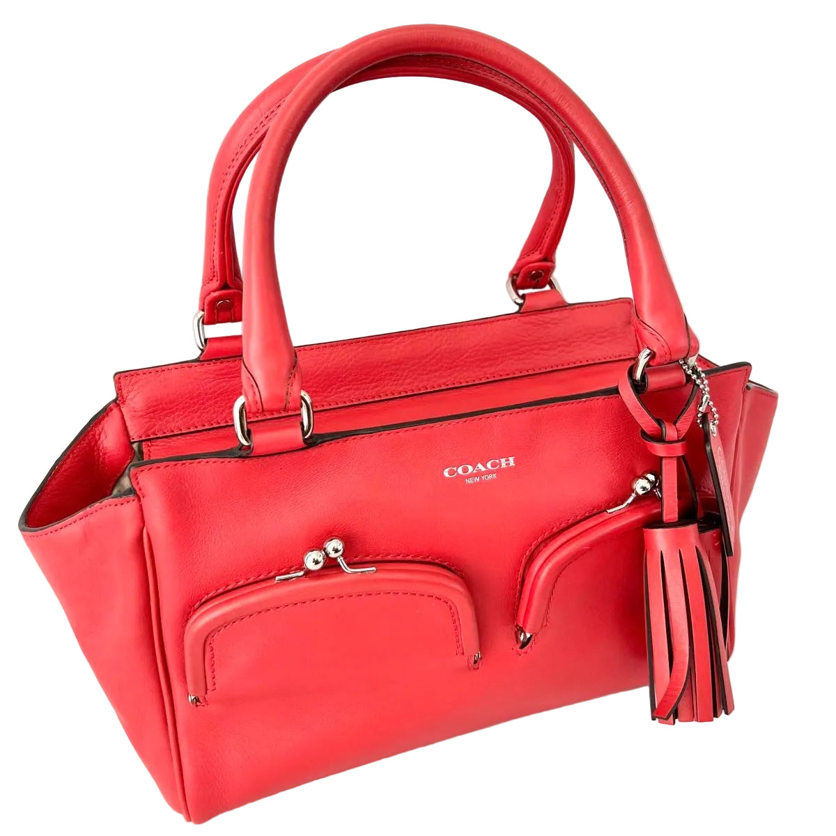 Coach Taylor Legacy Double Kisslocks Archive 21197 Coral Satchel