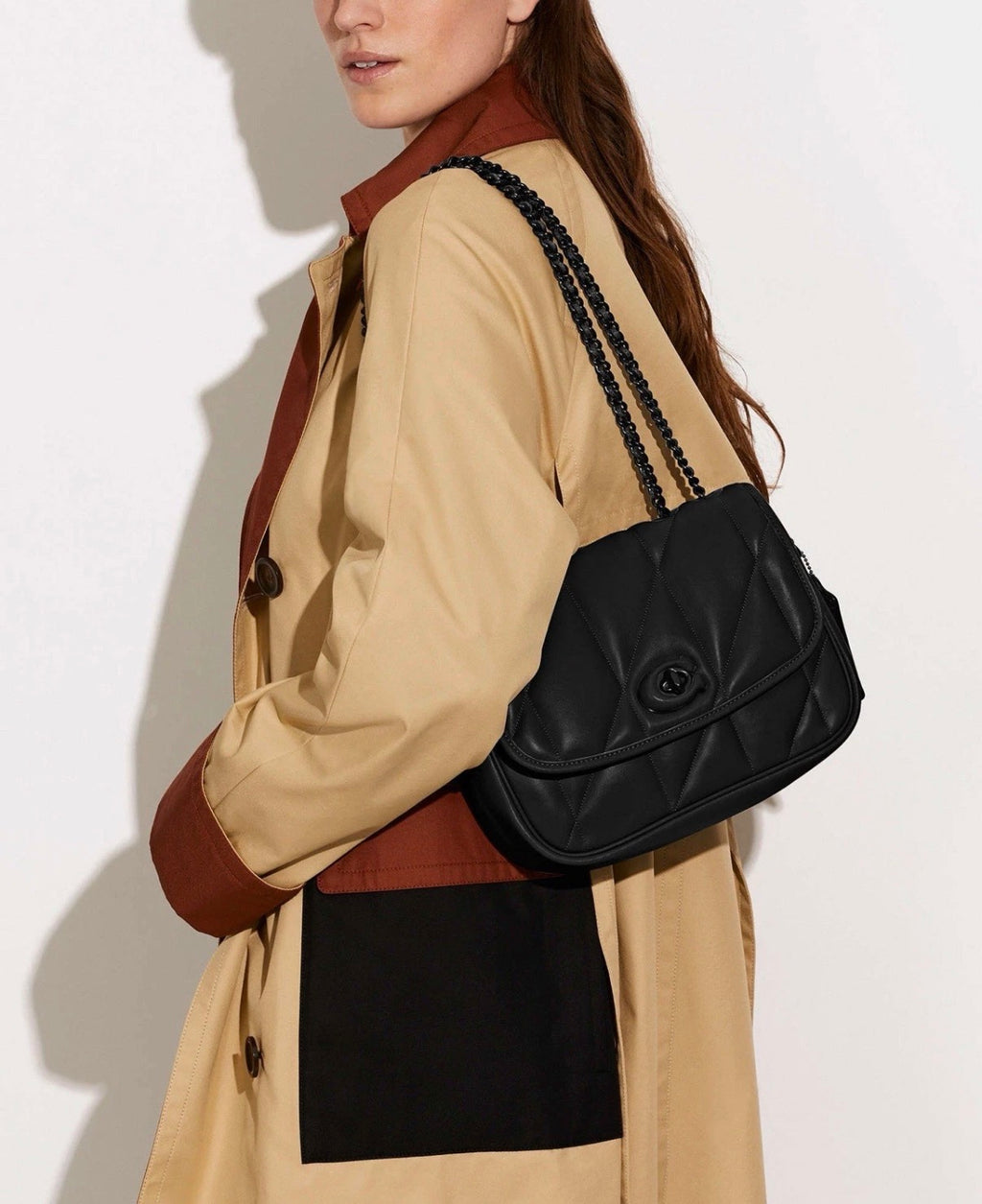 Coach Nappa Leather Pillow Madison Shoulder Bag With Quilting In Black