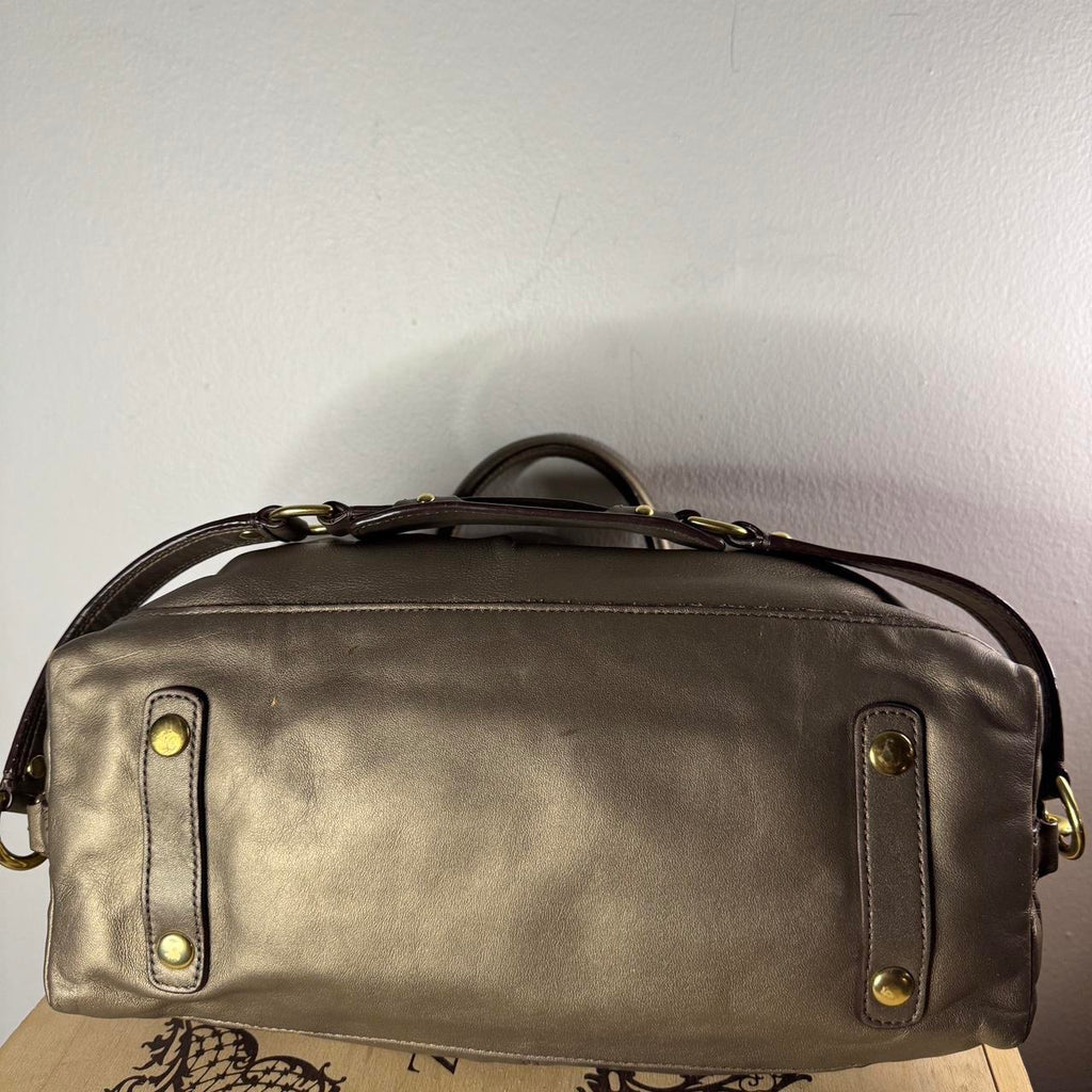 COACH Ashley #F15445 Pewter Leather Convertible Satchel Bag