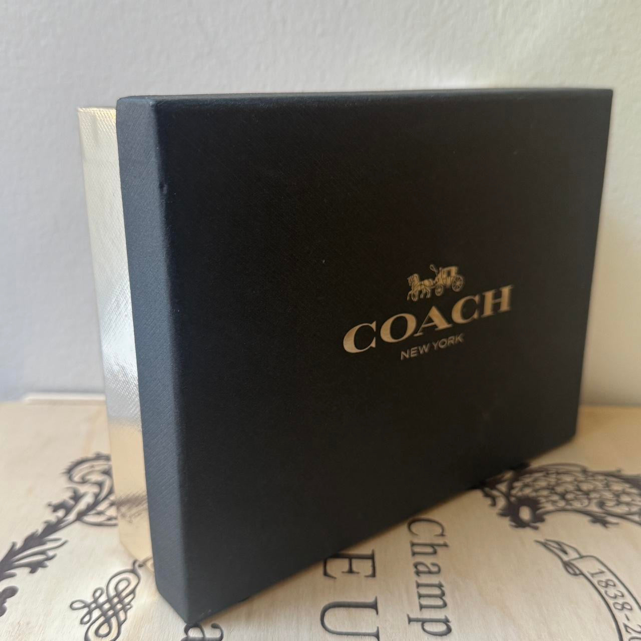 New Coach Wristlet Wallet Red signature embossed Sparkle wallet in box