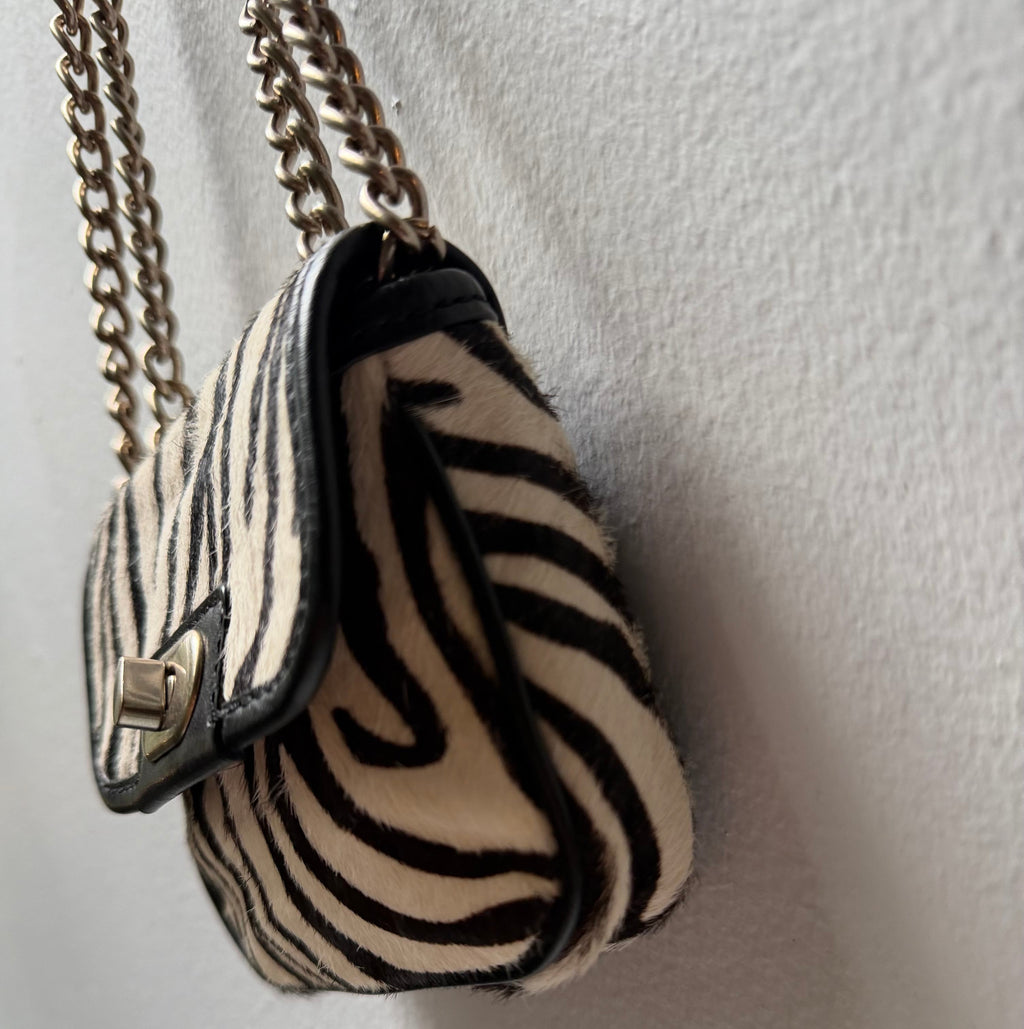 Banana Republic  Zebra Calf Hair Mini Crossbody Bag