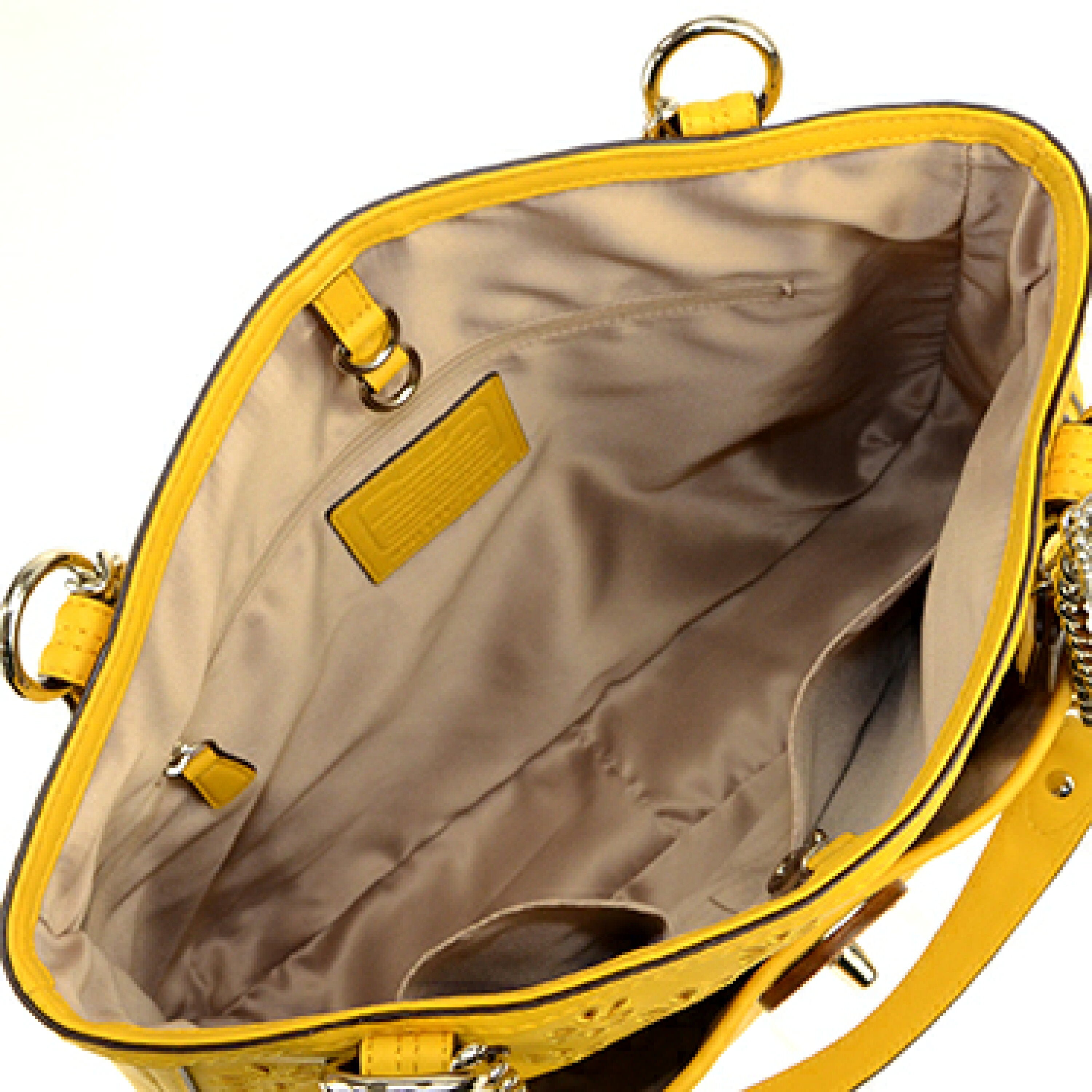 Coach Poppy Yellow Leather Eyelet Turnlock Tote  22488 (Copy)