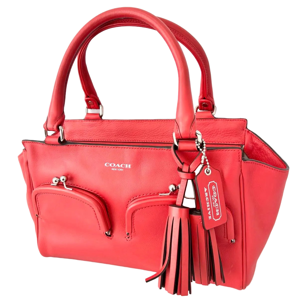 Coach Taylor Legacy Double Kisslocks Archive 21197 Coral Satchel