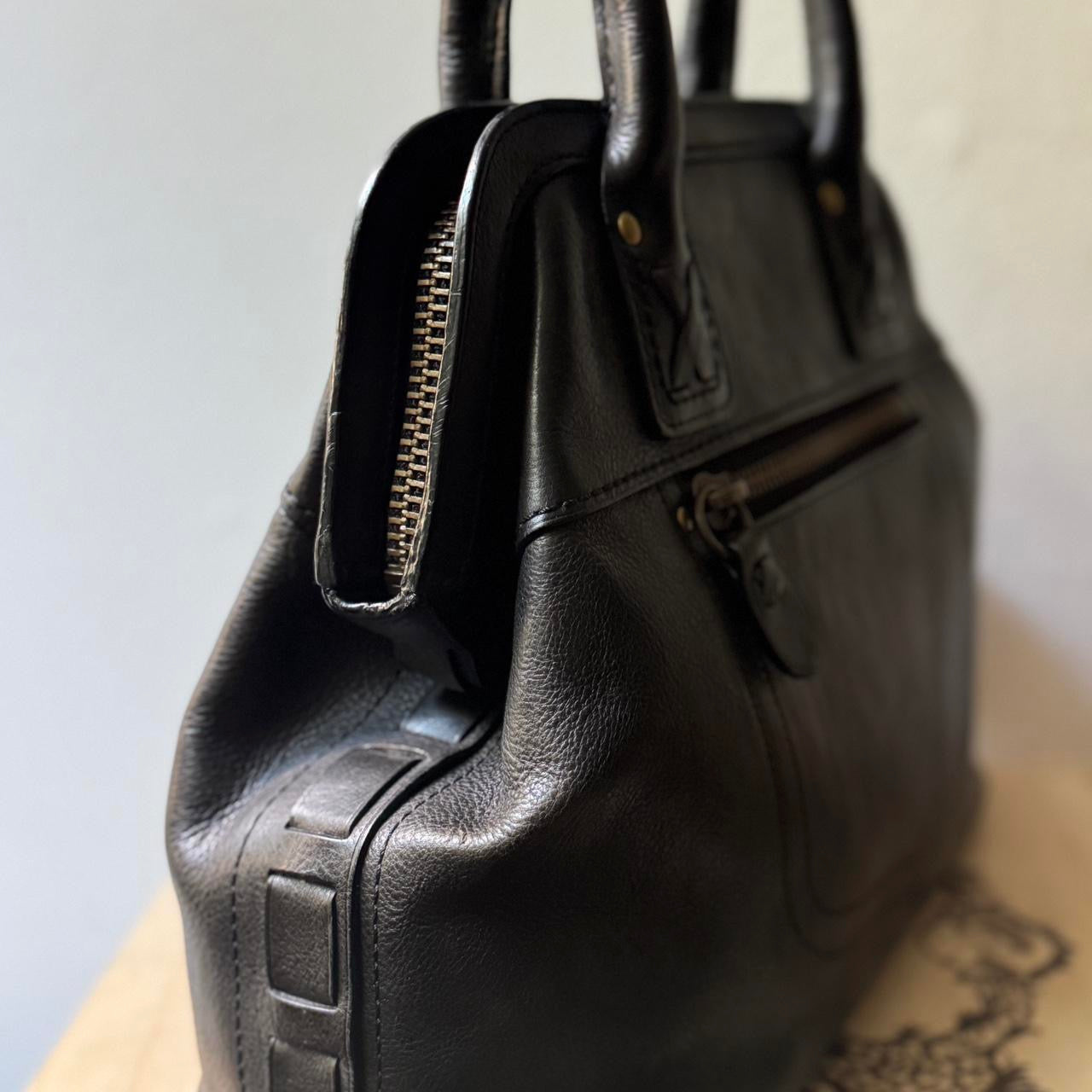 Coach 65th Limited Edition Ed Thompson Legacy Doctor Premium Leather Satchel Shoulder Bag Black 11373