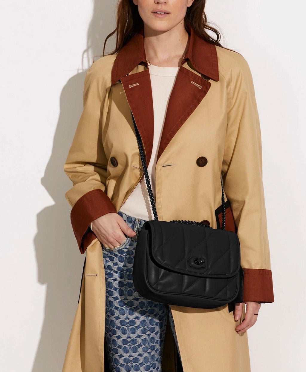 Coach Nappa Leather Pillow Madison Shoulder Bag With Quilting In Black