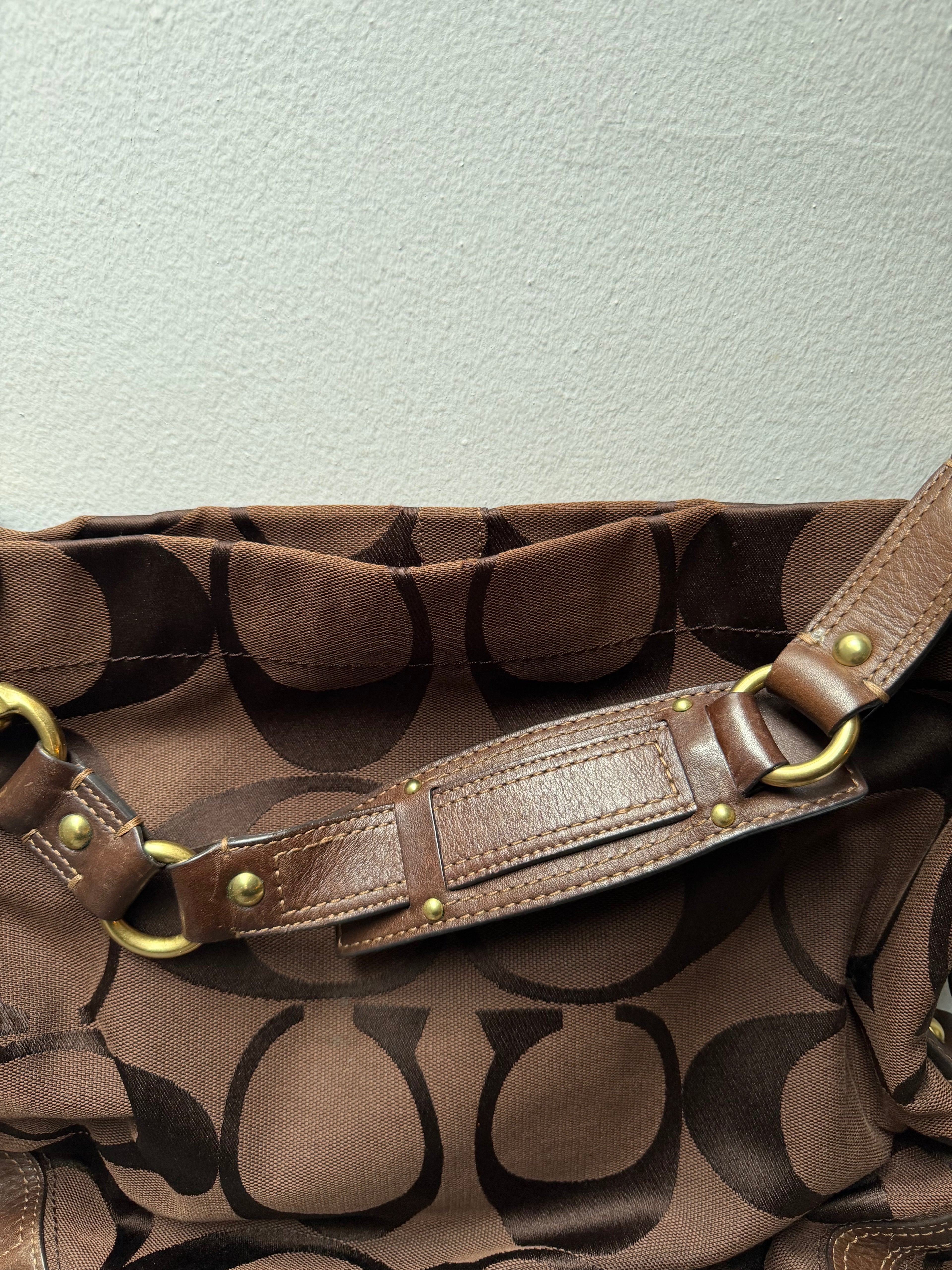 Coach Carly Brown Signature Hobo Bag 10620 + Small Wallet