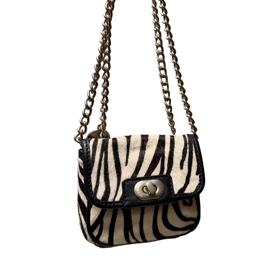 Banana Republic  Zebra Calf Hair Mini Crossbody Bag