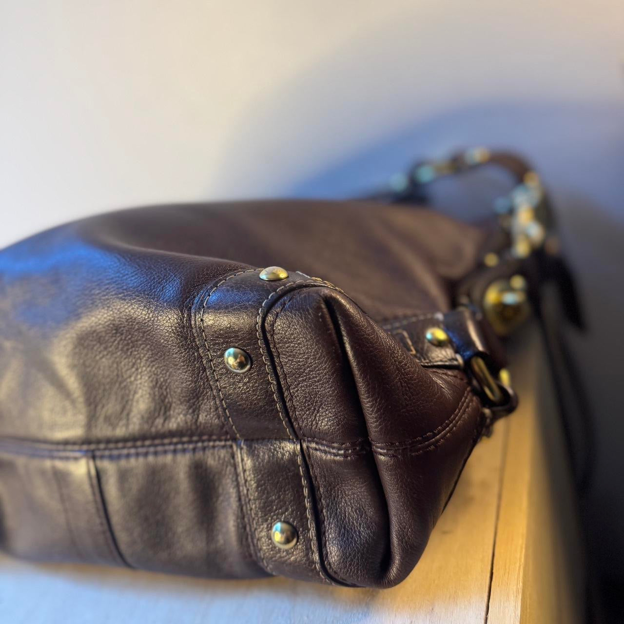 Coach Carly Brown Medium Gold Brass Hardware 10615