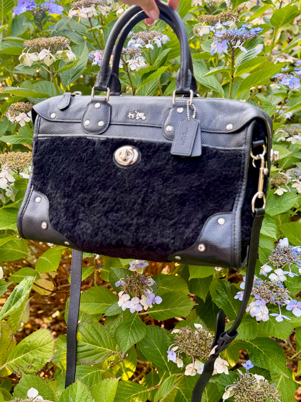 Coach Rhyder Satchel in Shearling