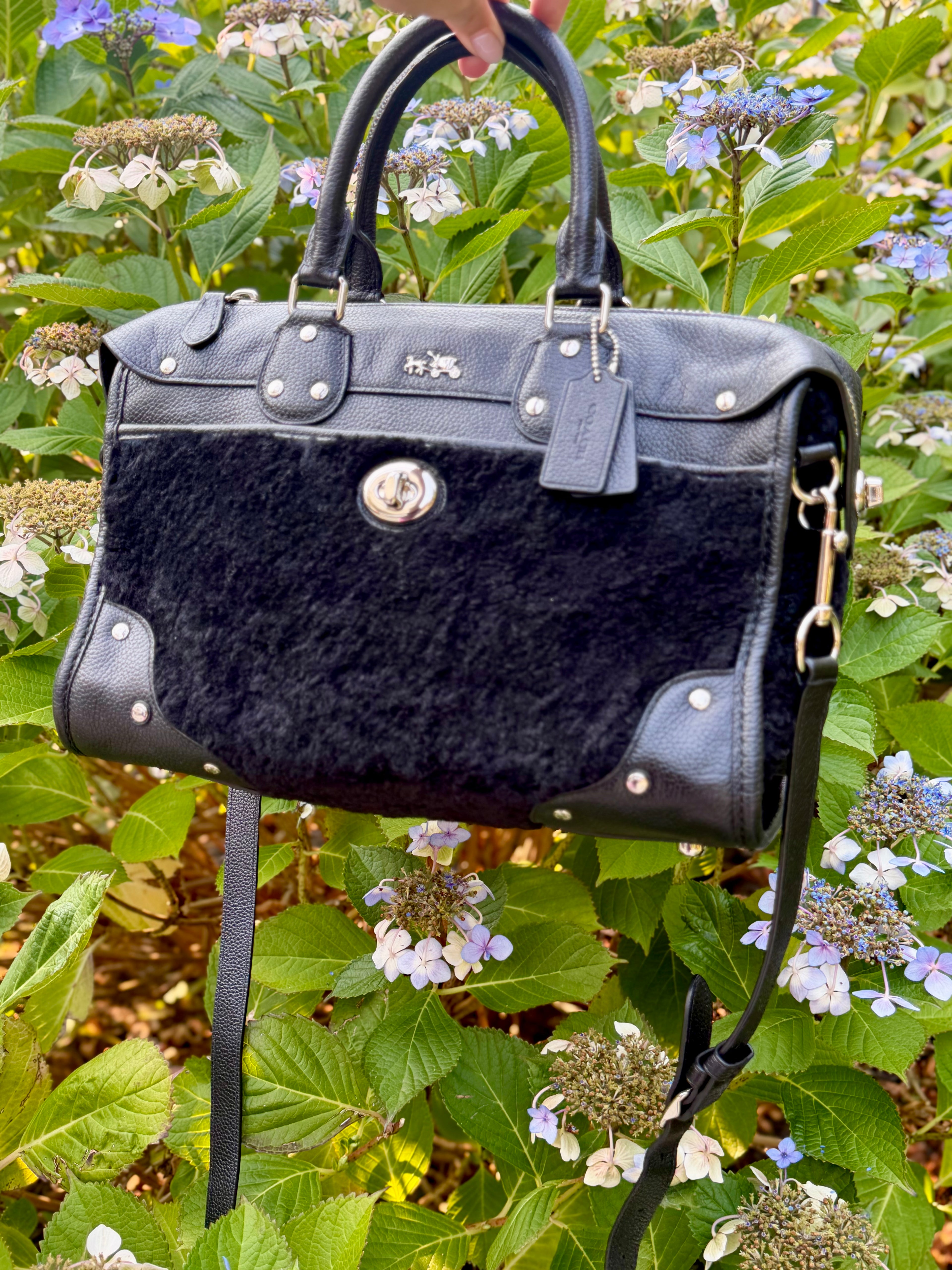 Coach Rhyder Satchel in Shearling