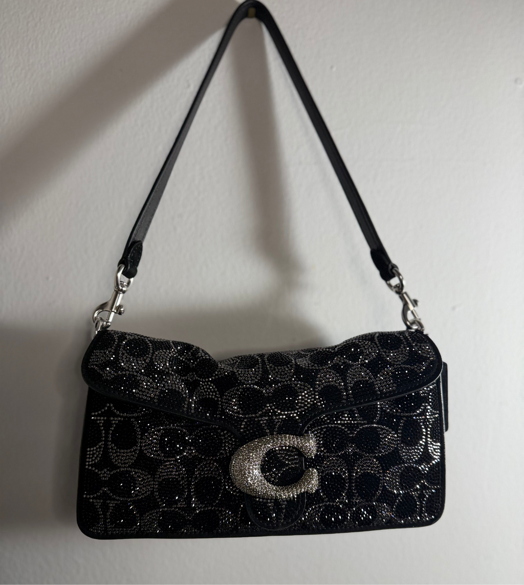 Coach Crystal Signature tabby shoulder bag 26 black
