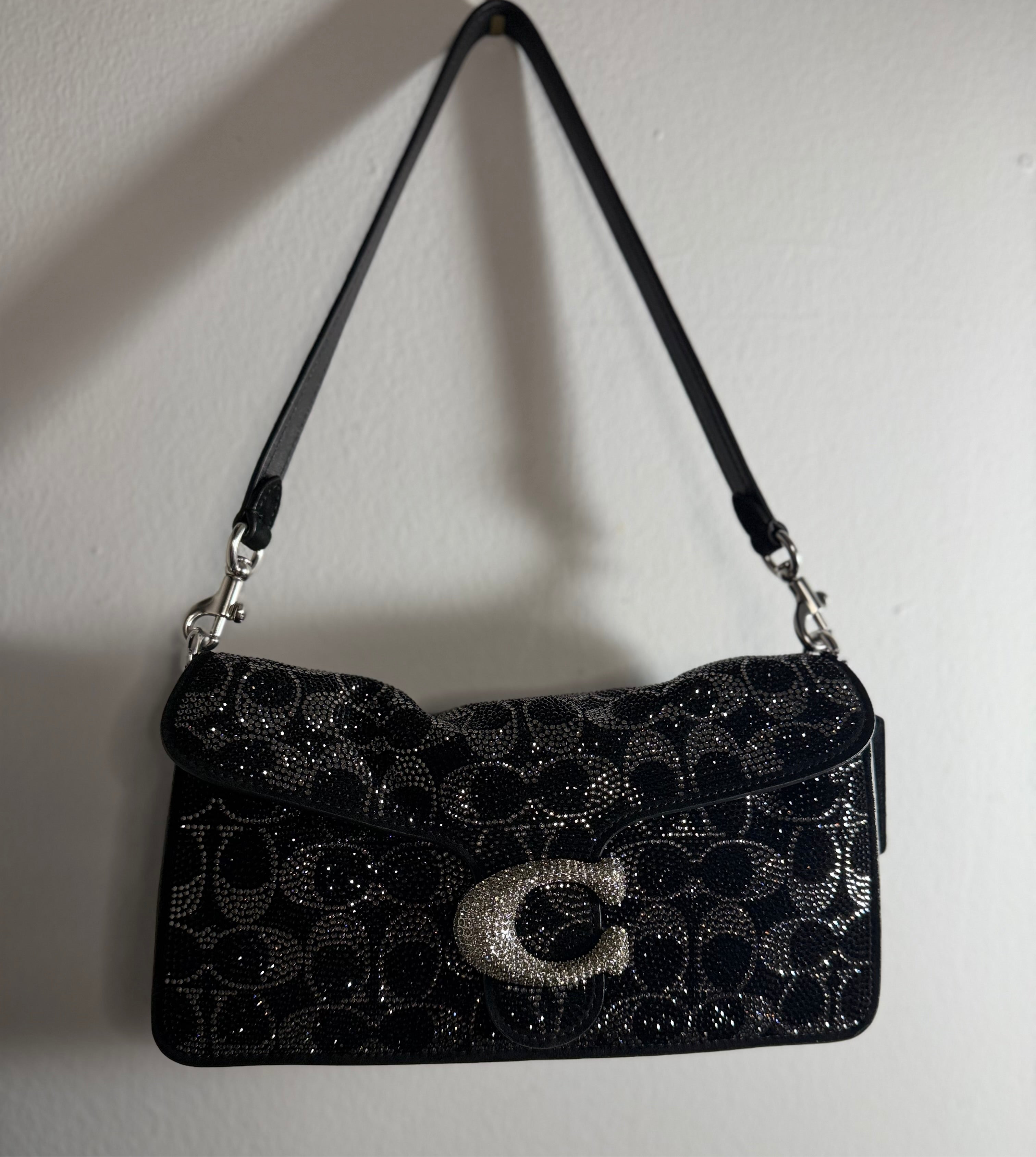 Coach Crystal Signature tabby shoulder bag 26 black