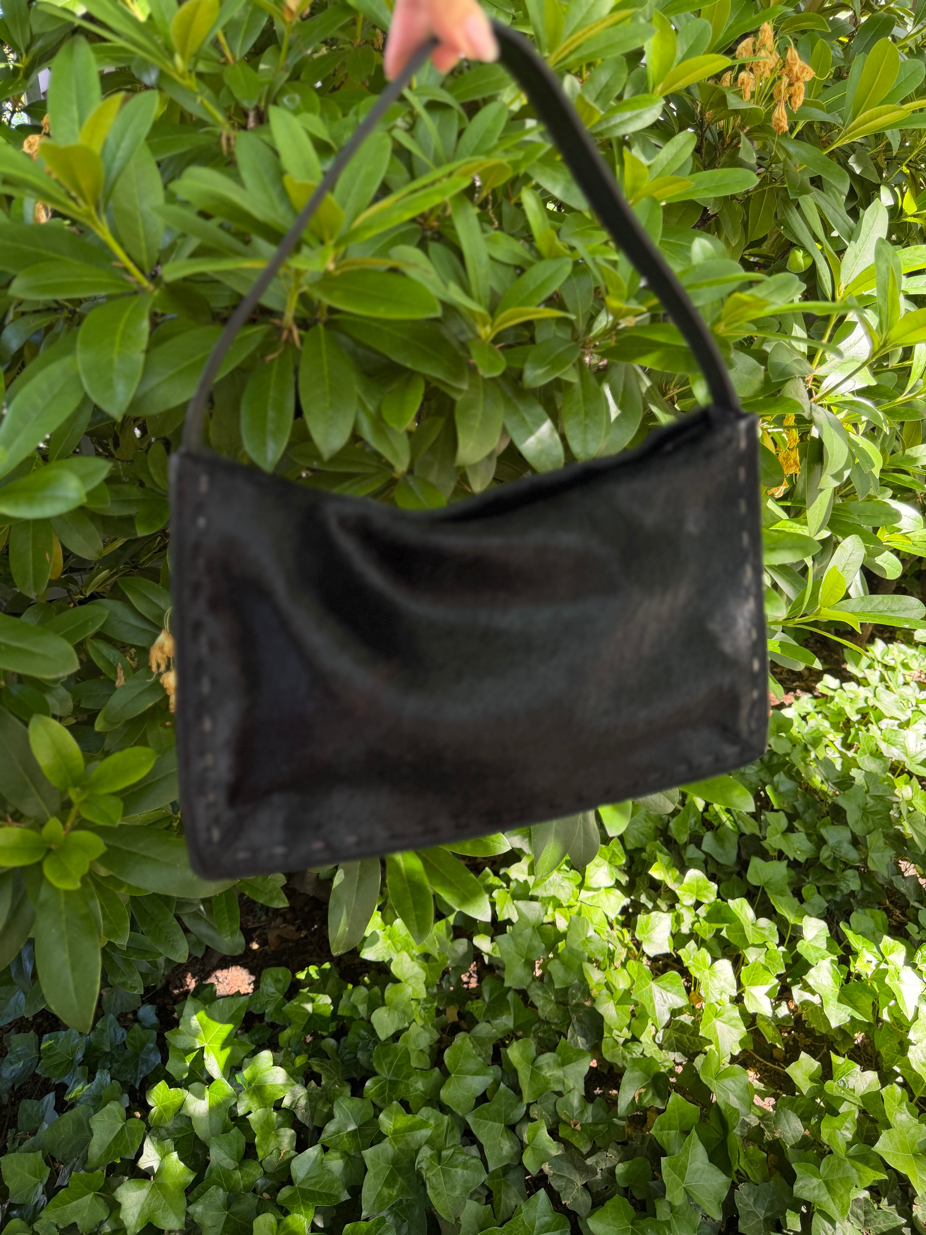 Vintage Coach 9469 Black Pony Hair Calf Hair Leather Shoulder Bag Rare