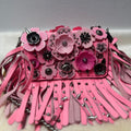NWT COACH Flower Shoulder Chain Wallet 175 Dinkier Pebble Leather Collectable Tea Rose Pink