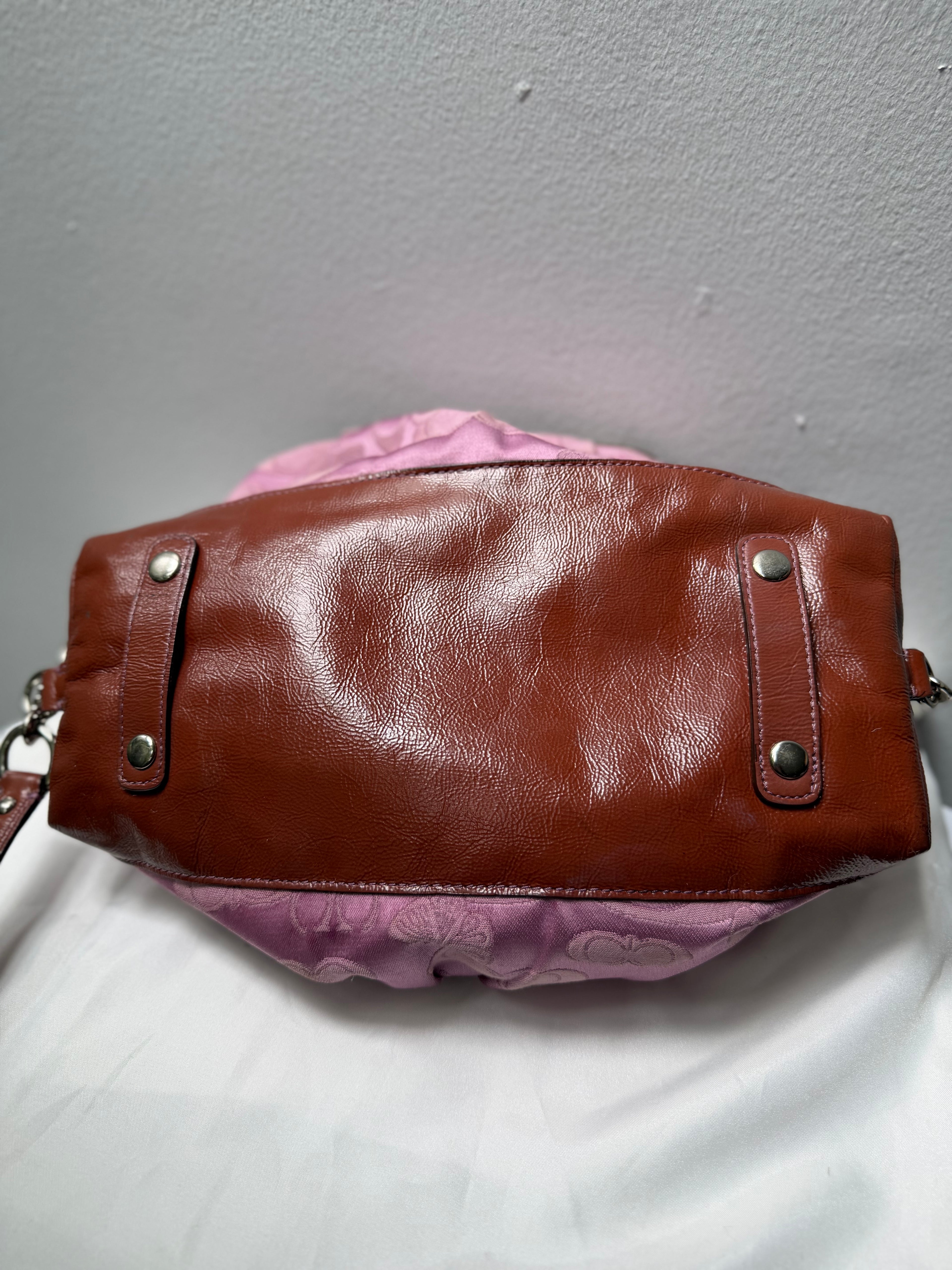 Coach Rare Butterfly Pilot ASHLEY Satchel Bag w/ Signature Monogram F18008P +wristlet