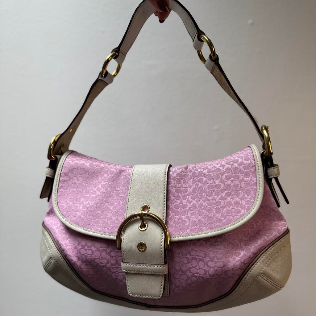 Coach Pink Signature Shoulder Soho 1456