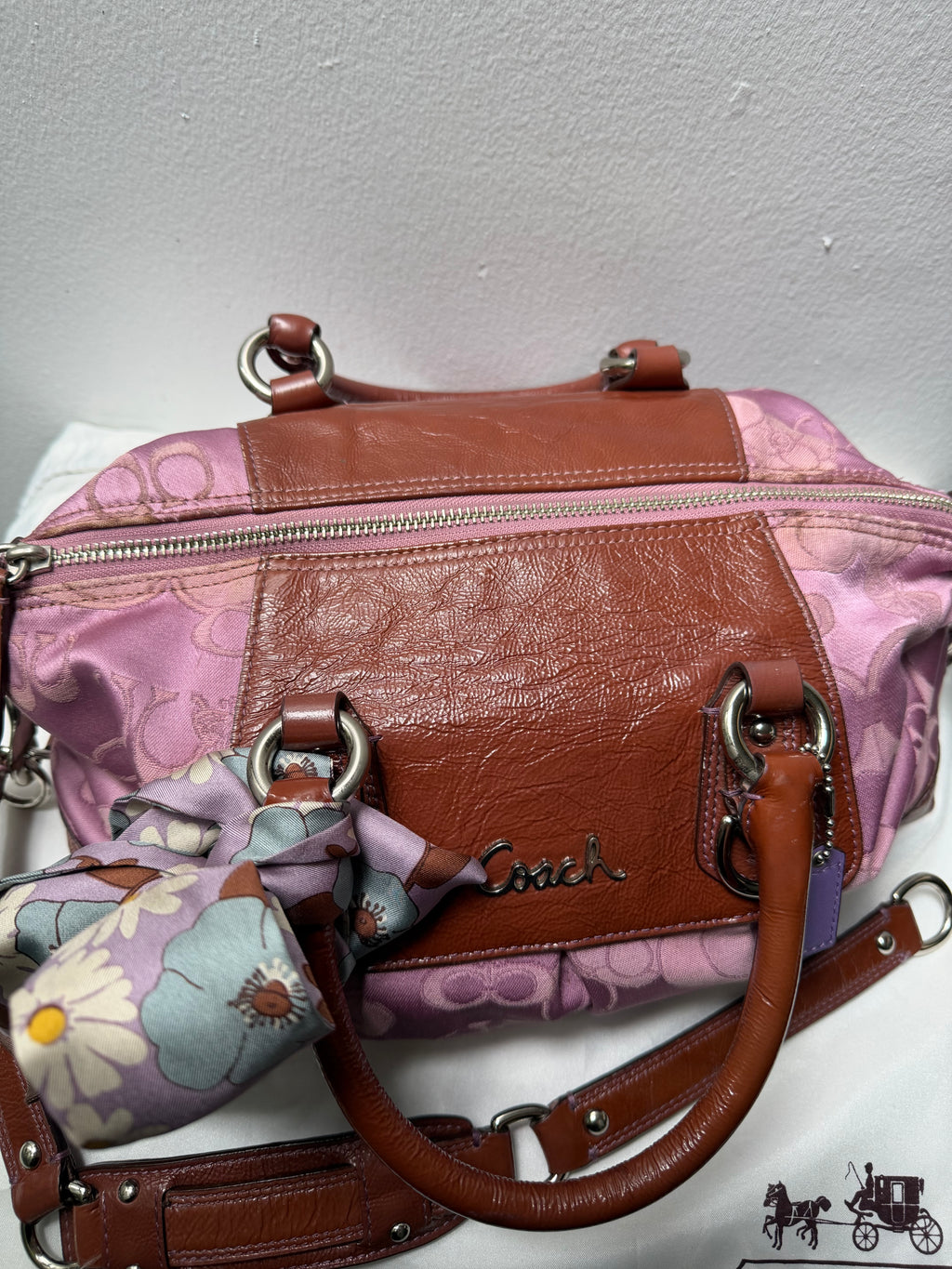 Coach Rare Butterfly Pilot ASHLEY Satchel Bag w/ Signature Monogram F18008P +wristlet