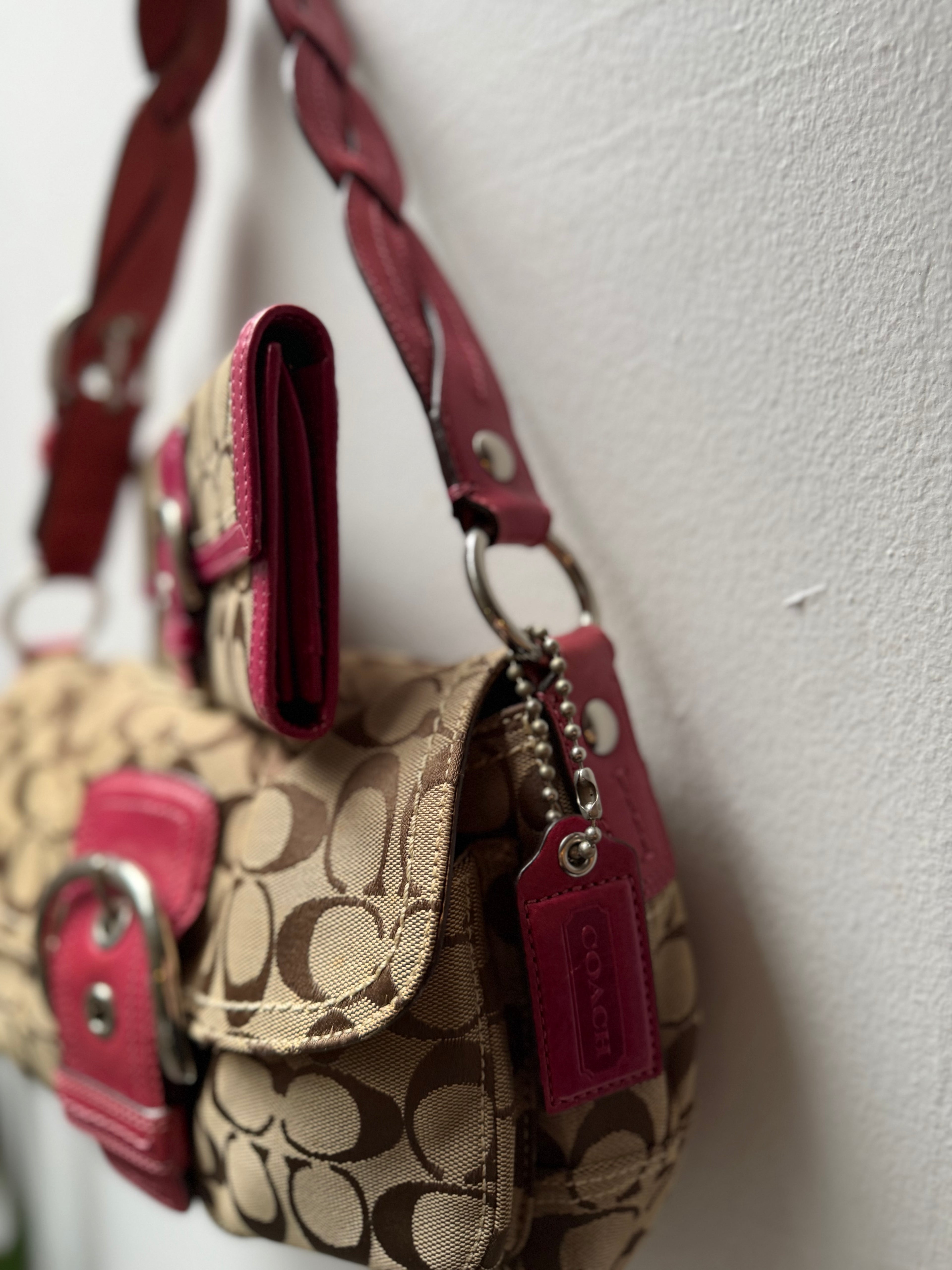Coach Signature Pink Soho 11862 & Wallet Set