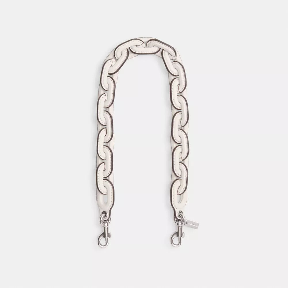 Coach Leather covered Chain Strap Silver hardware