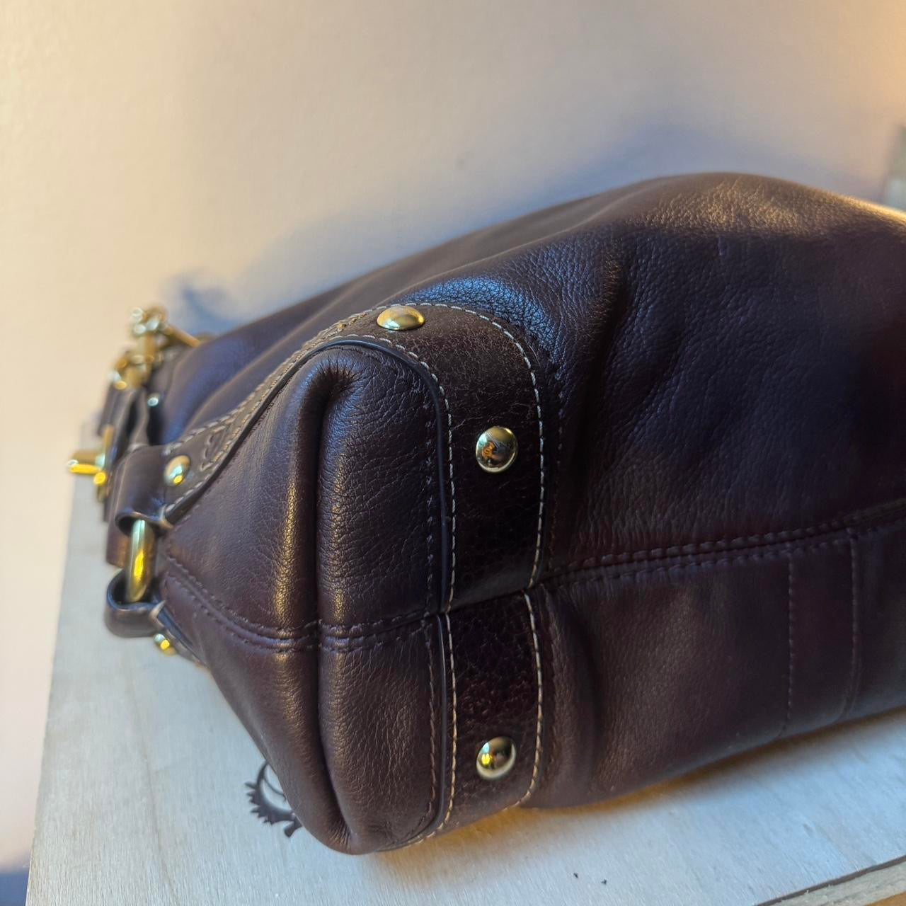 Coach Carly Brown Medium Gold Brass Hardware 10615